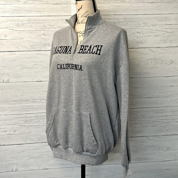 NWOT SHEIN EZWear Embroidery Half Zip Drop Shoulder Sweatshirt - Picture 4 of 9